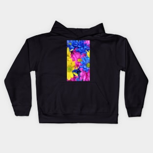 Bright Dyed Daisies, Natural Pattern Kids Hoodie